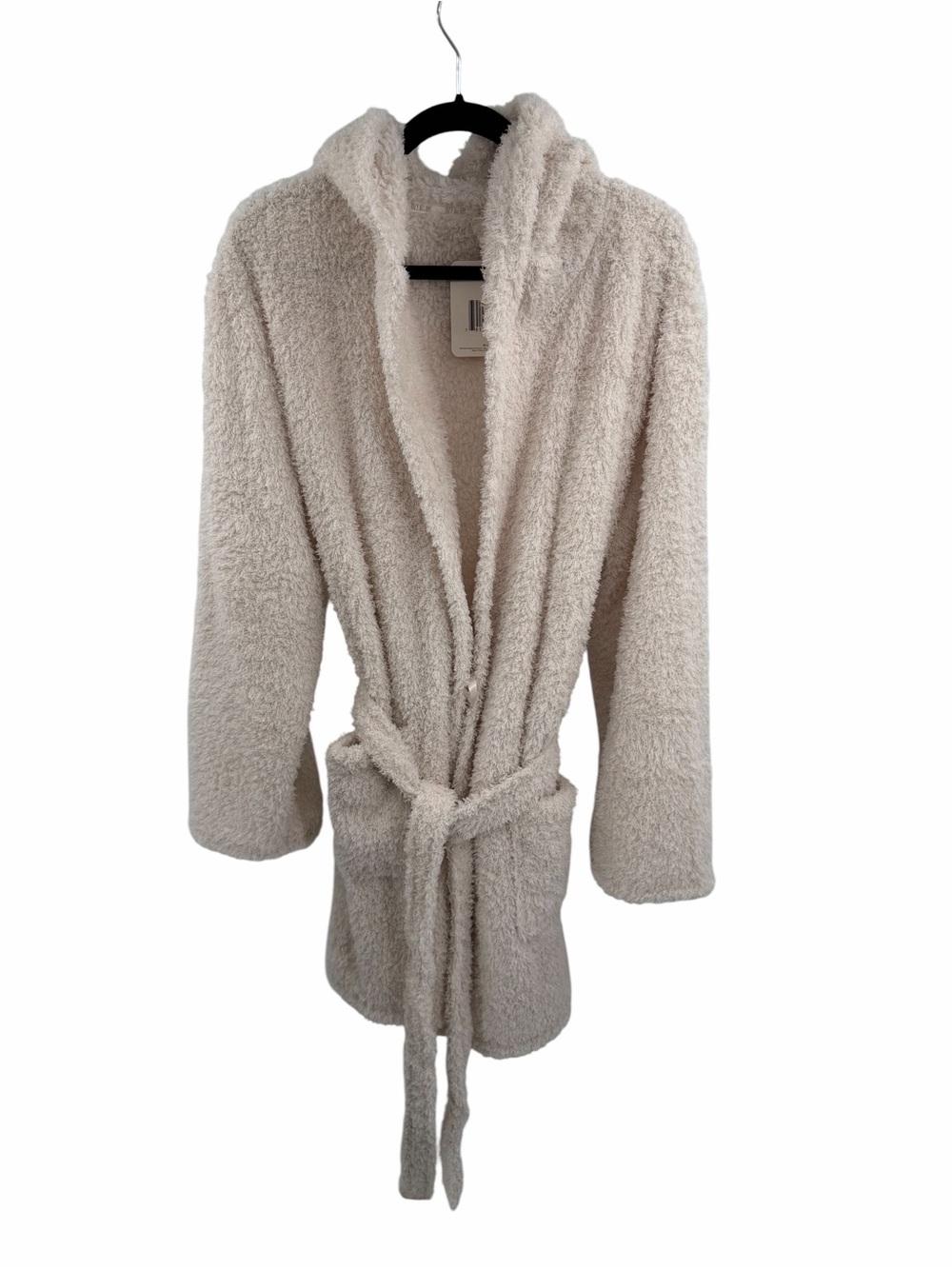 Berkshire Home Daydream Cozy Cream Hooded Plush Robe with Belt Size L/XL New